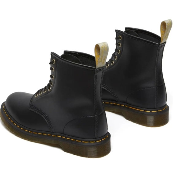 NEW Authentic Dr. Martens Felix 1460 Vegan 8 Eye Boots Black w/ Yellow Accents - Picture 4 of 9